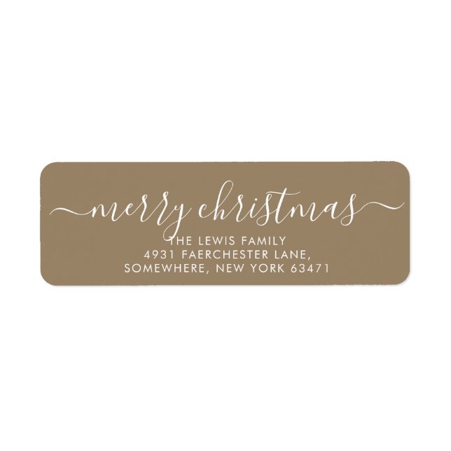 Minimalist Merry Christmas Gold Label (Front)