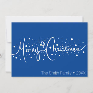 Minimalist Merry Christmas Hand Drawn Snow Holiday Card