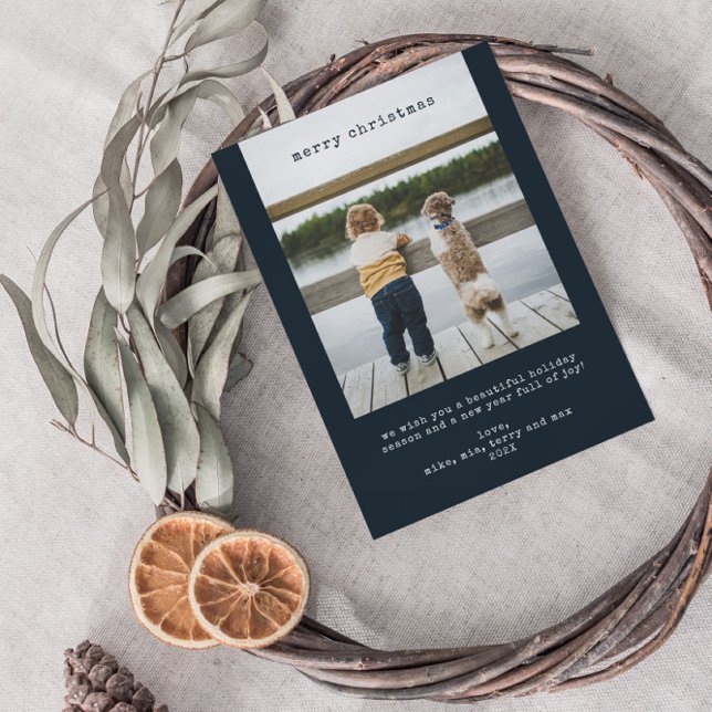 Minimalist Merry Christmas Holiday Photo Card (Creator Uploaded)