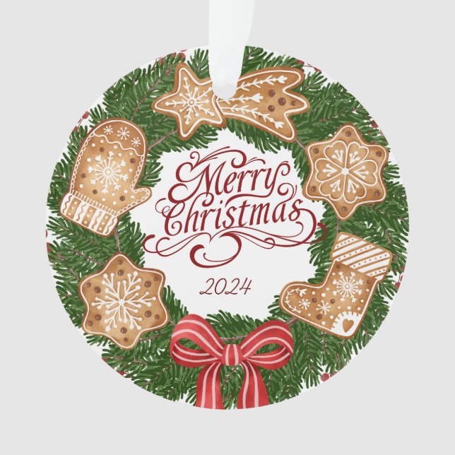 Minimalist Merry Christmas  Ornament (Front)