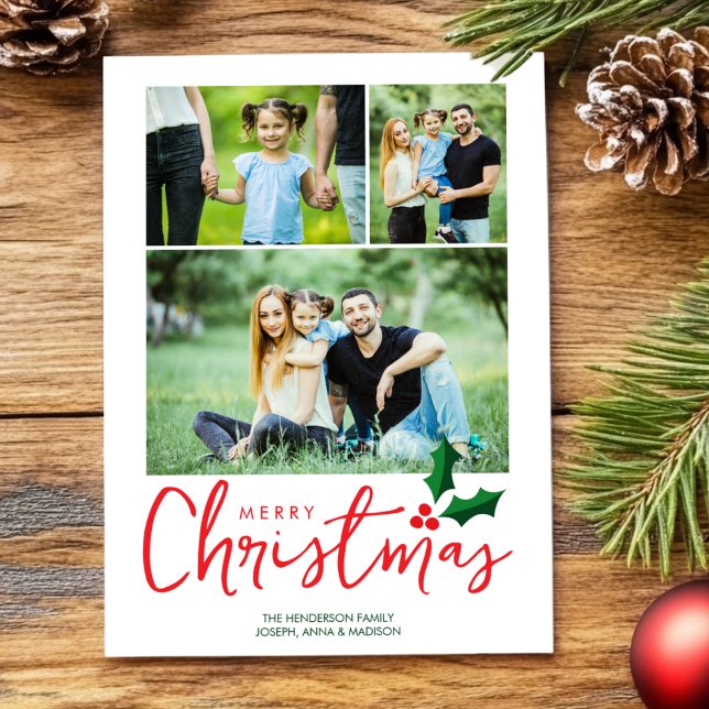 Minimalist Merry Christmas Photo Card (Creator Uploaded)