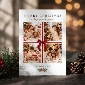 Minimalist Merry Christmas Photo Family Holiday Card