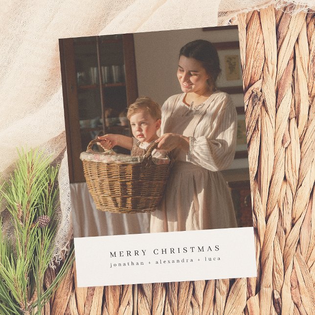 Minimalist Merry Christmas Photo Holiday Card (Creator Uploaded)