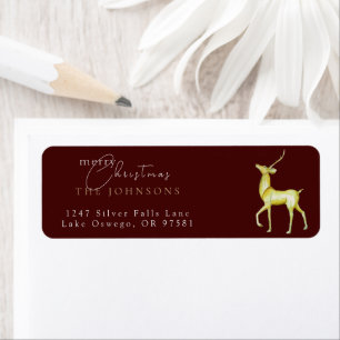 Minimalist Merry Christmas Reindeer Return Address