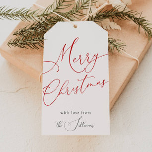 Minimalist Merry Christmas Script Gift Tag