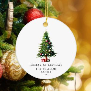 Minimalist Merry Christmas Tree Ceramic Tree Decoration