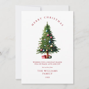 Minimalist Merry Christmas Tree Holiday Card
