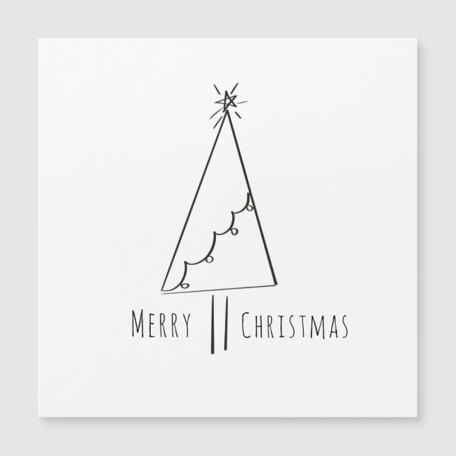 Minimalist Merry Christmas Tree Line Art (Front)