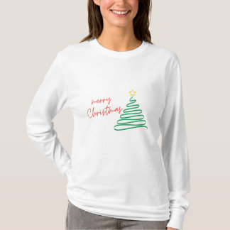 Minimalist Merry Christmas Tree t shirt