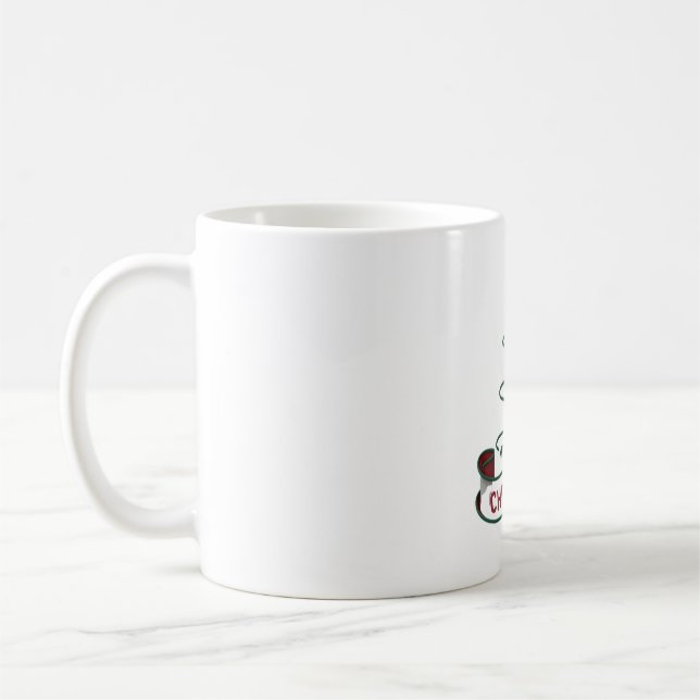 Minimalist Merry Christmas Tree with Star Design Coffee Mug (Left)