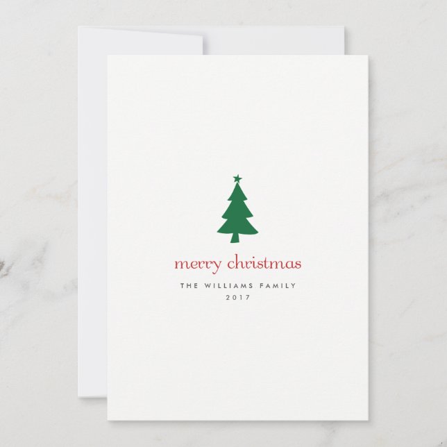Minimalist Merry Christmas Trees Cards (Front)