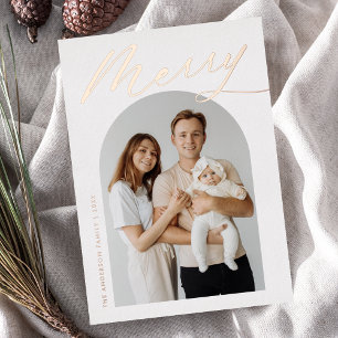 Minimalist Merry Rose Gold Script 2 Photo