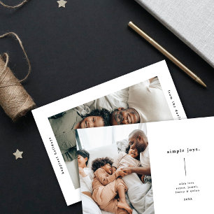 Minimalist Message Simple Joys Photo Holiday Card