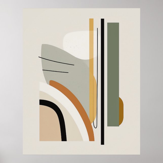 Minimalist Mid Century Abstract Wall Art (Front)
