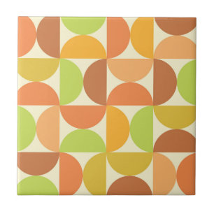 Minimalist Mid Century Half Circles Pattern  Tile