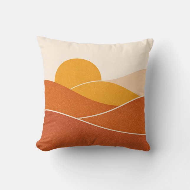 Minimalist Mid-Century Modern Abstract Desert  Cushion (Front)