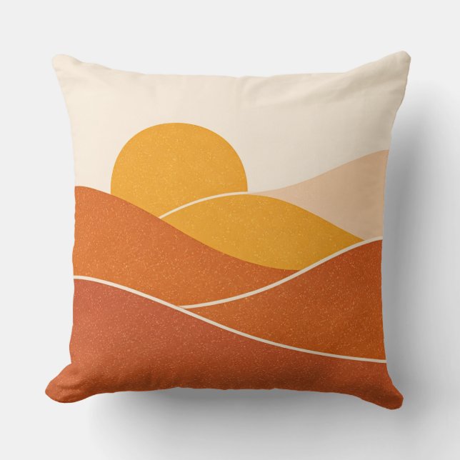 Minimalist Mid-Century Modern Abstract Desert  Cushion (Front)