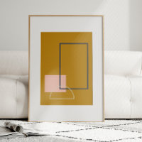 Minimalist Mid-Century Modern Geometric Mustard
