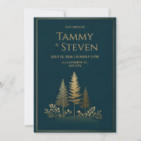 Minimalist Midnight Gold Tree Wedding