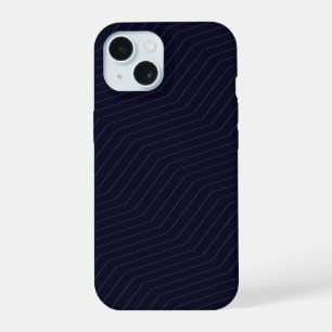 Minimalist Midnight Navy Blue Zig Zag Geometric  iPhone 15 Case