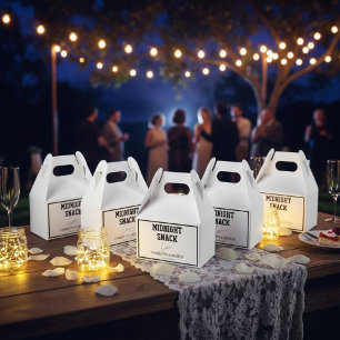 Minimalist Midnight Snack Custom Wedding Favours Favour Box