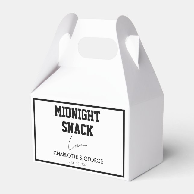 Minimalist Midnight Snack Custom Wedding Favours Favour Box (Front Side)