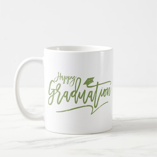 Minimalist Milestone Stylish Happy Graduation Coffee Mug (Left)
