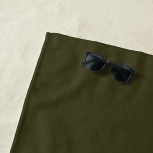 Minimalist military army green plain solid modern beach towel