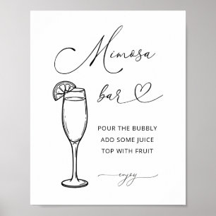 Minimalist Mimosa Bar Party Sign