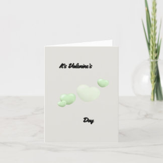 Minimalist Mint Green Bubble Heart Valentine's Day Holiday Card