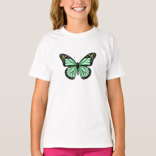 Minimalist Mint Green Butterfly Aesthetic Nature T-Shirt