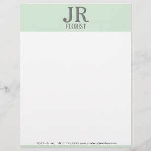 Minimalist mint green custom letterhead
