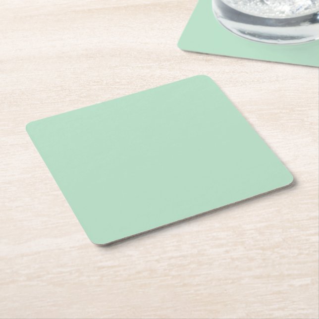 Minimalist Mint Green Paper Coaster (Angled)