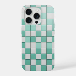Minimalist Mint Green & White Chequered Case