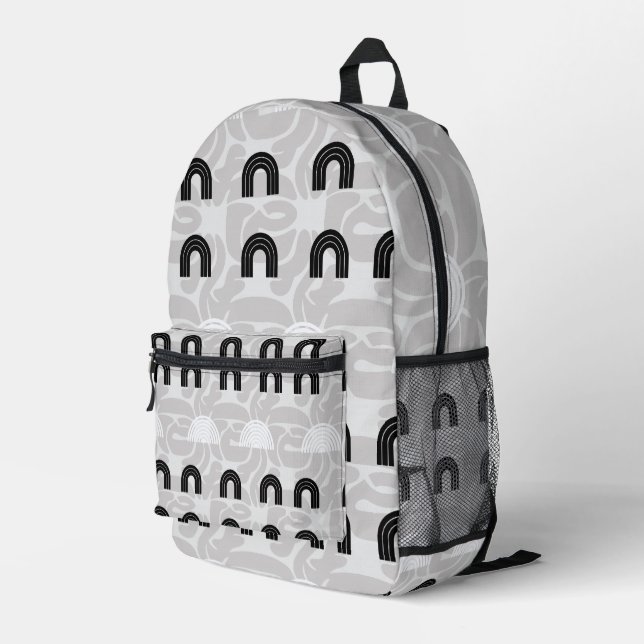 Minimalist Mixed Boho Arches Printed Backpack (Back Corner Right)