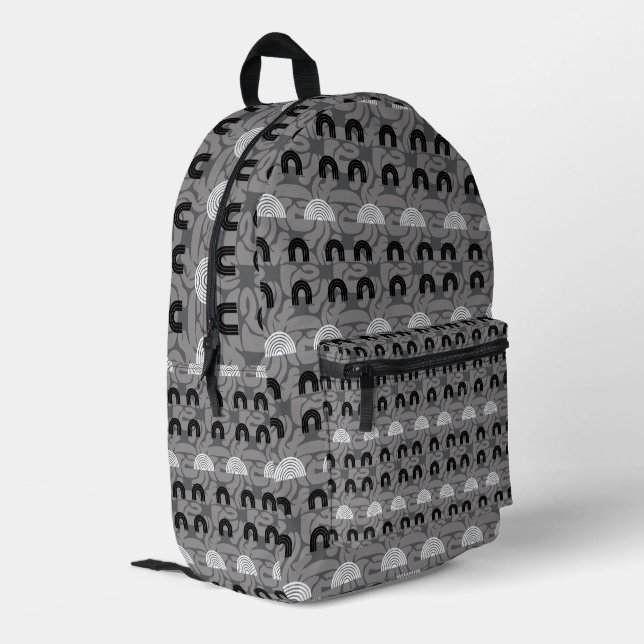 Minimalist Mixed Boho Arches Printed Backpack (Back Corner Left)