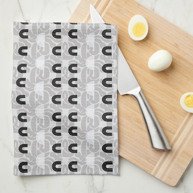 Minimalist Mixed Boho Arches Tea Towel (Quarter Fold)