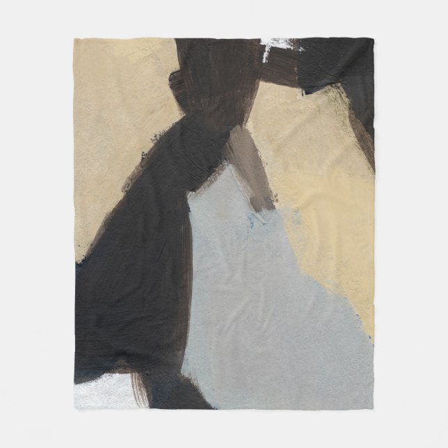 Minimalist Mixed Media Art Fleece Blanket (Front)