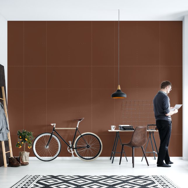 Minimalist mocha brown plain solid colour elegant wallpaper (Living Room)