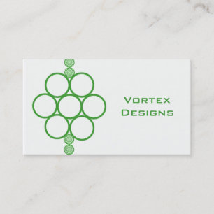 Minimalist Mod Circles Business Card, Kelly Green Card