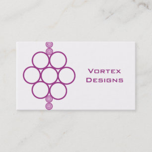 Minimalist Mod Circles Business Card, Purple Card