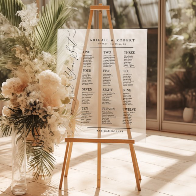 Minimalist Modern 12 Tables Wedding Seating Chart (Creator Uploaded)