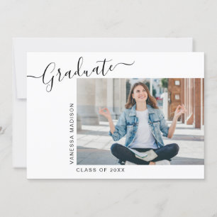 Minimalist Modern 1 Photo Graduation Announcement