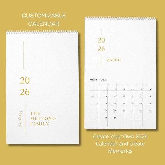 Minimalist Modern 2026 Wall Calendar (Creator Uploaded)