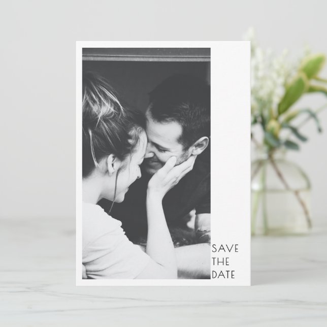 Minimalist Modern 2 Photo Wedding Save The Date (Standing Front)