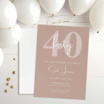 Minimalist Modern 40th Birthday Party Invitation<br><div class="desc">This minimalist typography 40th birthday party invitation is perfect for a modern birthday party. The simple design features classic typography with a modern feel. Customisable in any colour. Keep the design minimal and elegant, as is, or personalise it by adding your own graphics and artwork. For more advanced customisation of...</div>