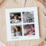 Minimalist Modern 4 Photo Collage Christmas Holiday Card<br><div class="desc">Merry Christmas card! A modern and elegant calligraphy for this winter Holiday photo collage cards collection. To customise with your four favourite family pictures. You can also easily change the colour of the font or the background to your liking.</div>