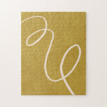Minimalist Modern Abstract Art in Yellow Gold Jigsaw Puzzle<br><div class="desc">This unique puzzle features a minimalist modern abstract art design in goldenrod yellow.</div>