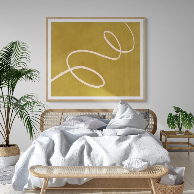 Minimalist Modern Abstract Art in Yellow Gold Poster (Creator Uploaded)