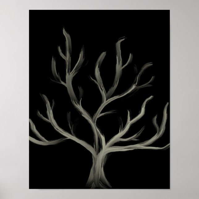 Minimalist Modern Abstract Tree Wall Art Poster (Front)